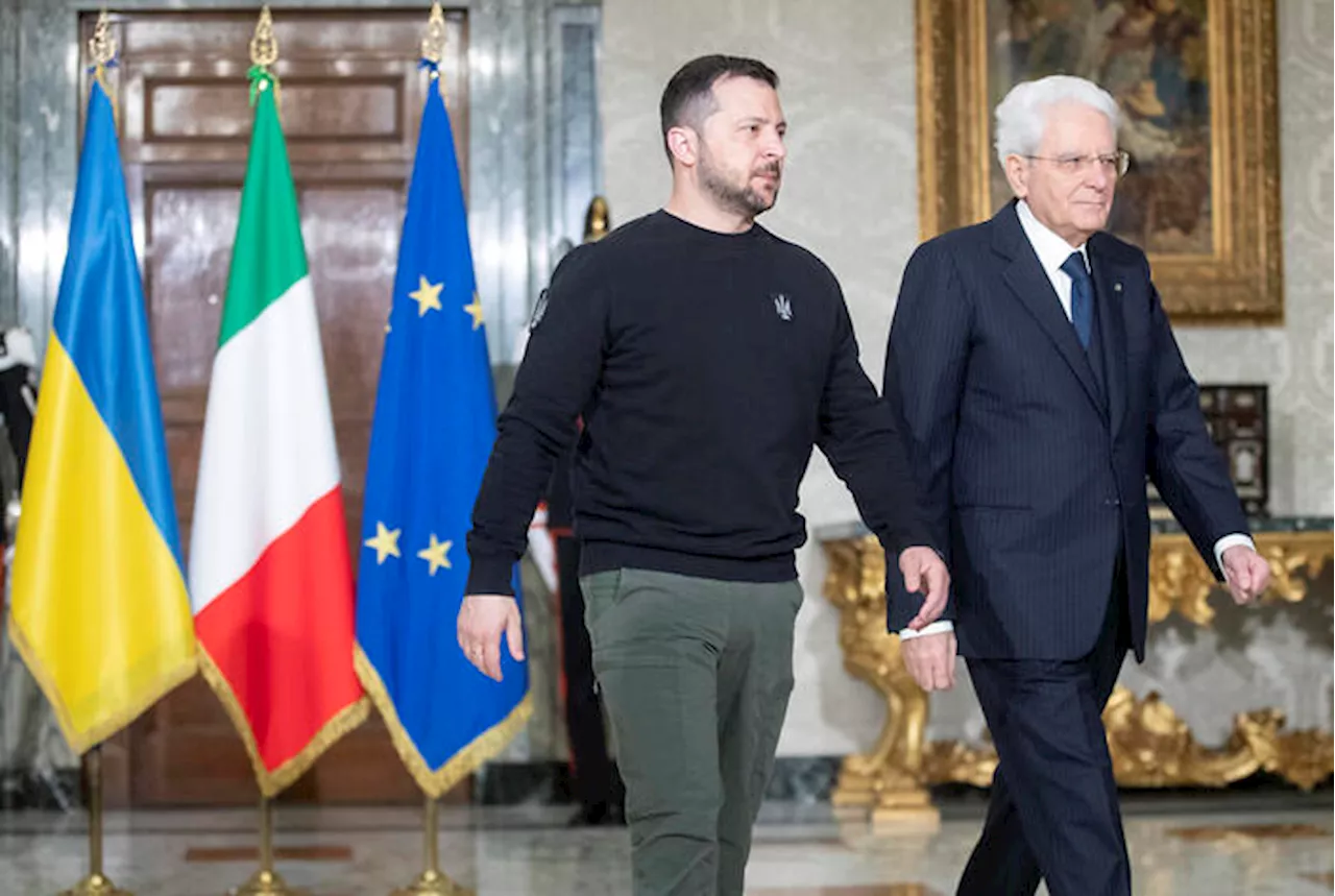 Mattarella a Zelensky: 'Il nostro sostegno è per la sicurezza dell'Ue'. Il presidente ucraino: 'Mi fido di Meloni'