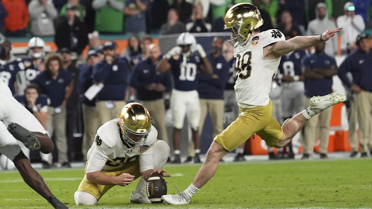 Notre Dame gets late pick and field goal to make title game with 27-24 win over Penn State