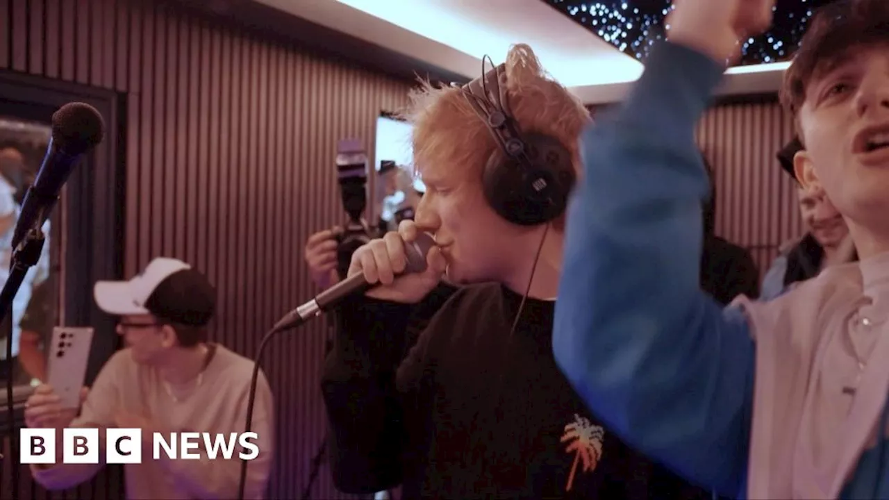 Ed Sheeran Surprises Young Rappers in Belfast