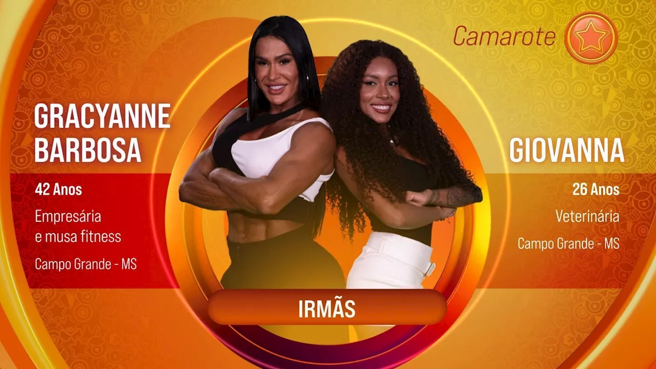 Irmãs Gracyanne Barbosa e Giovanna Jacobina se juntam no Camarote do BBB 25