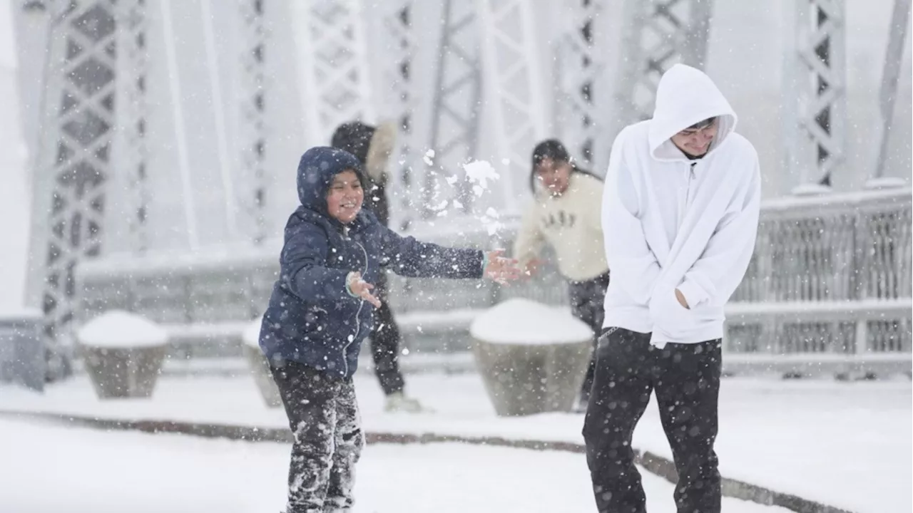 Winter storm lets southern states enjoy rare snow day