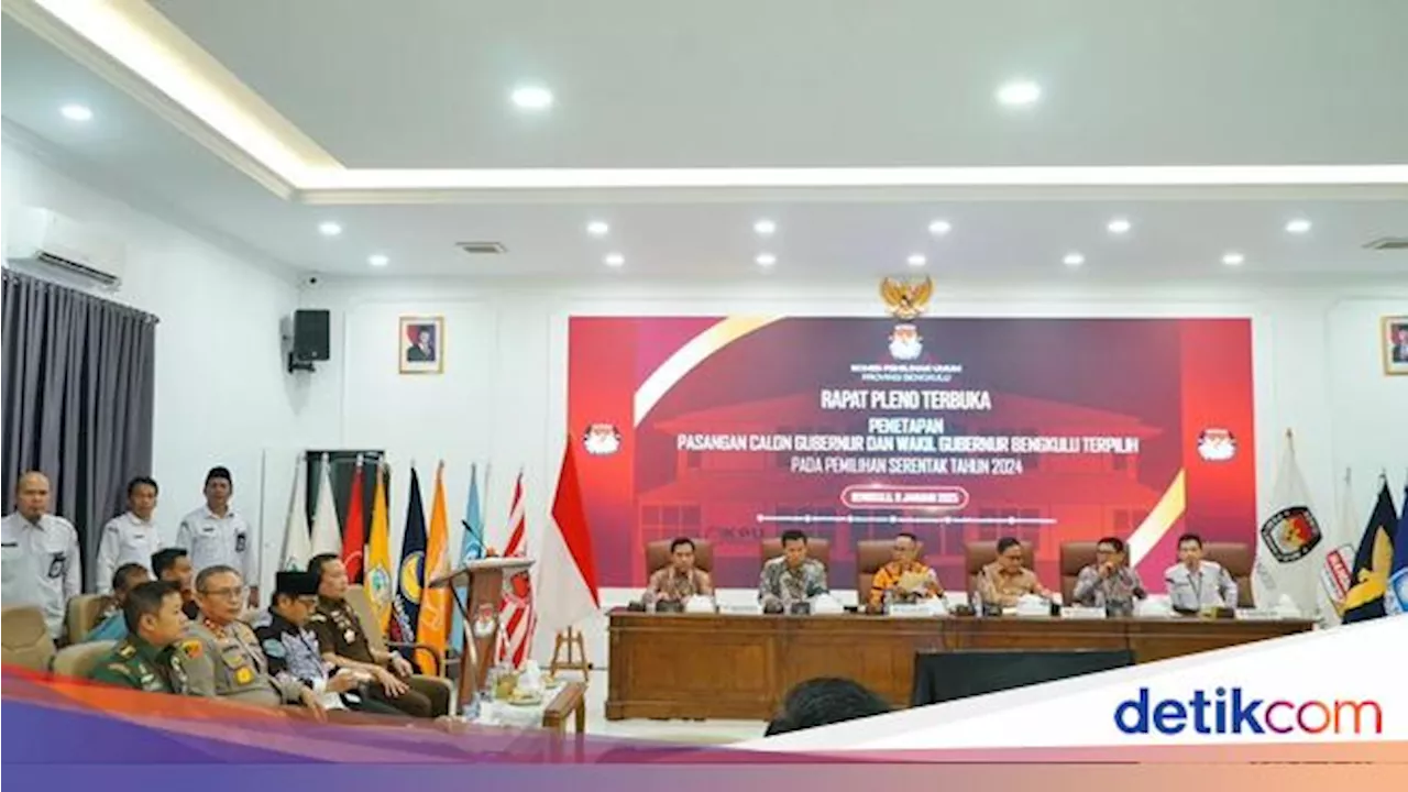 KPU Tetapkan Helmi-Mian Jadi Gubernur dan Wakil Gubernur Bengkulu Terpilih