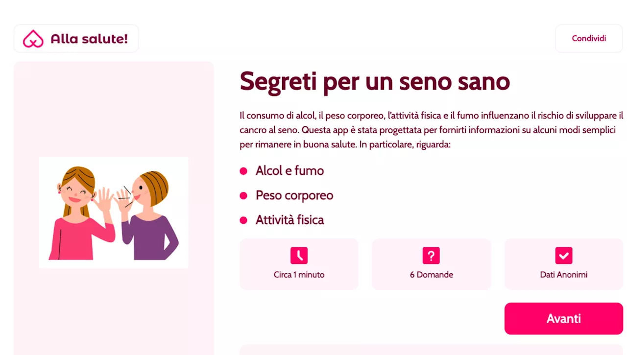 Seno: sai misurare il tuo rischio legato all’alcol? Te lo insegna una app