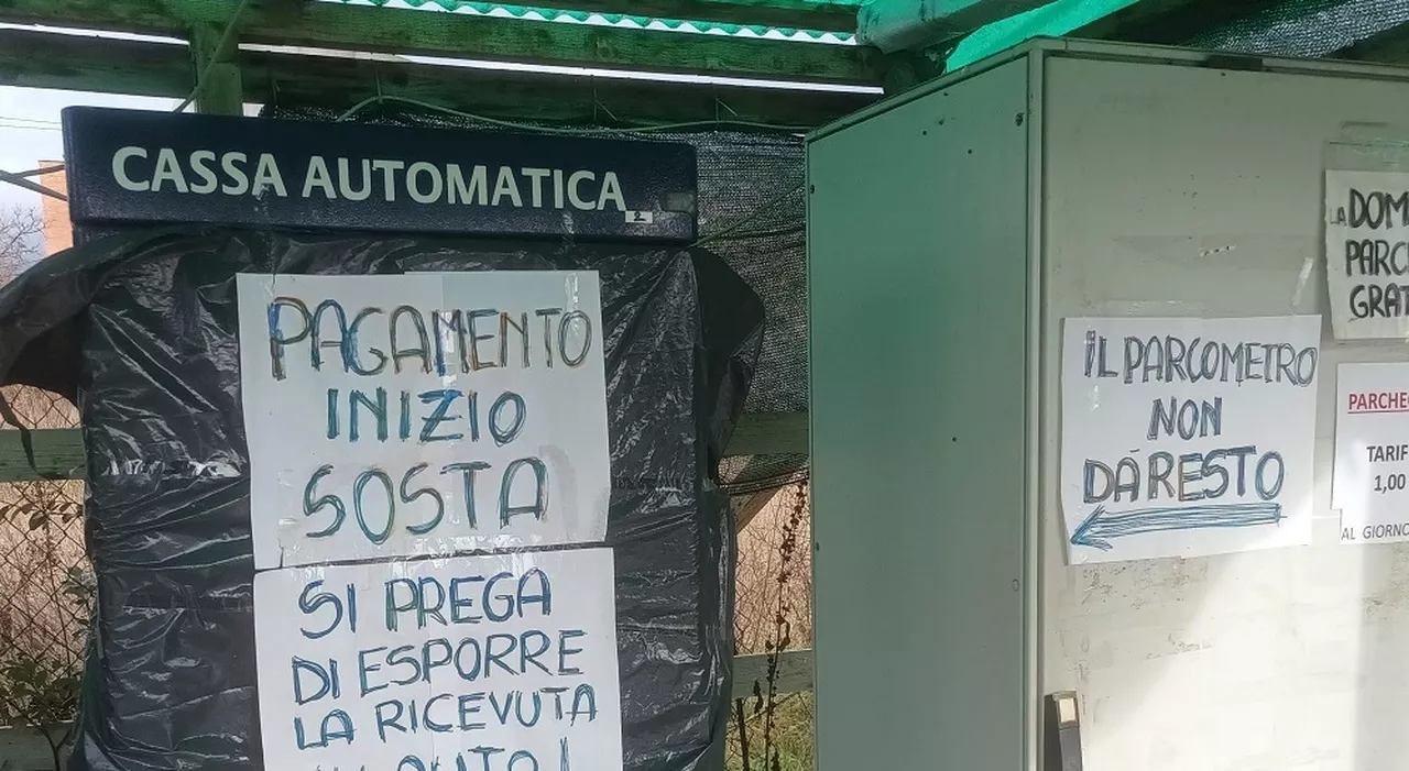 Pagamento parcheggio al de Lellis, la macchinetta non dà resto e niente carte. Tante le proteste