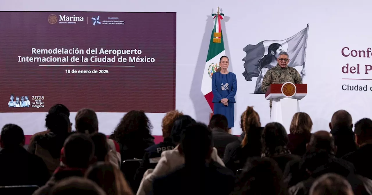 Presidenta de México anuncia remodelación del Aeropuerto Internacional de la Ciudad de México