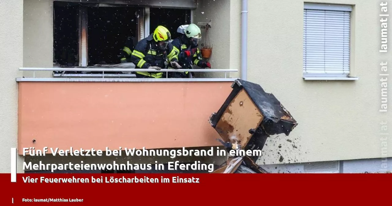 F�nf Verletzte bei Wohnungsbrand in einem Mehrparteienwohnhaus in Eferding