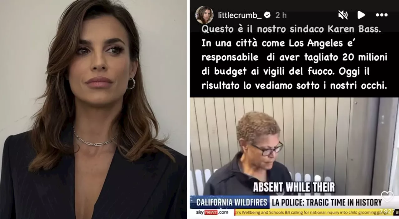 Elisabetta Canalis critica il sindaco di Los Angeles per gli incendi