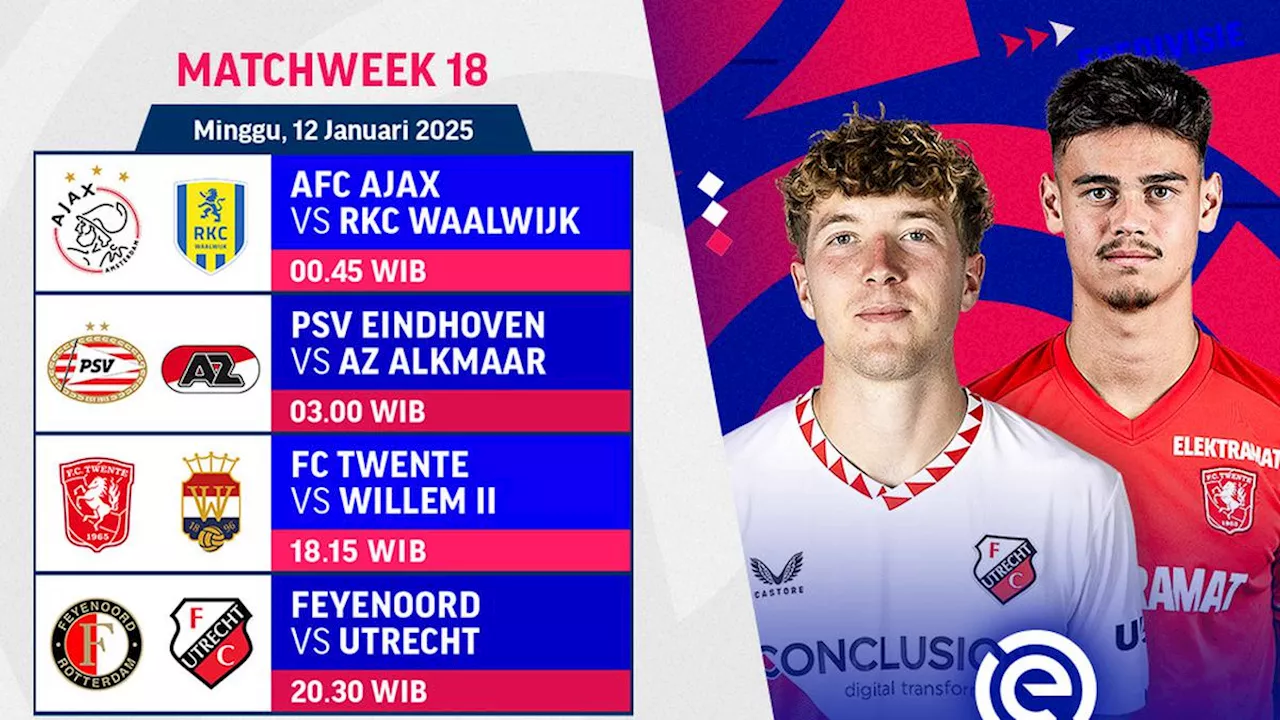 Jadwal Live Streaming Eredivisie 2024/2025 Matchweek 18 di Vidio