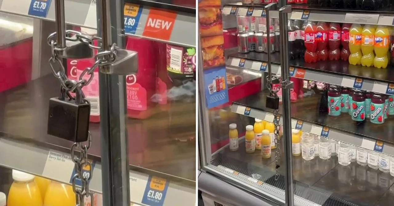 Greggs store puts massive padlock on fridges to try and stop thieves in London