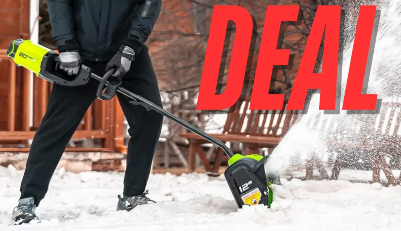 Amazon has this Greenworks electric snow shovel with battery & charger on sale for a big $115 off