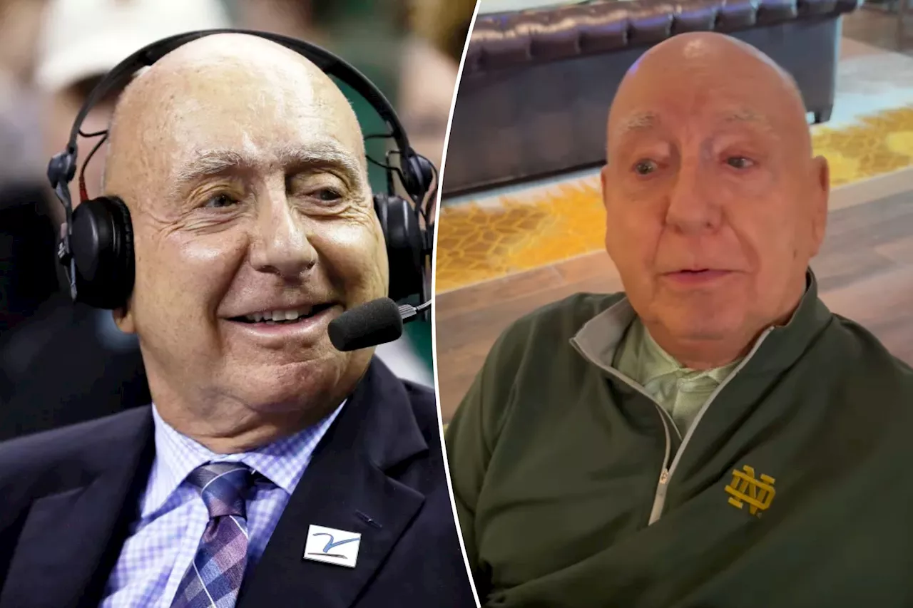 Dick Vitale supports Notre Dame at Orange Bowl after revealing he's cancer free