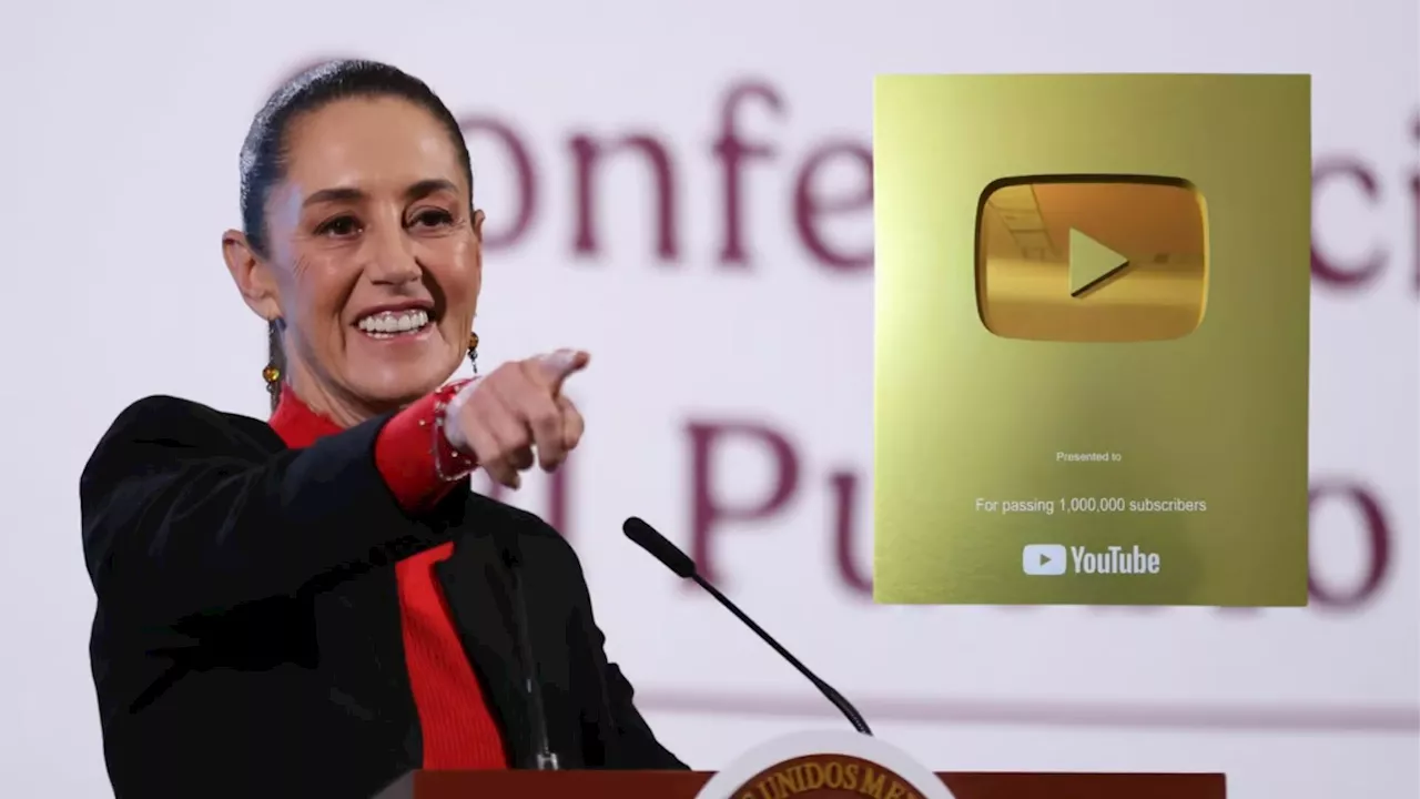 Sheinbaum celebra un millón de suscriptores en YouTube