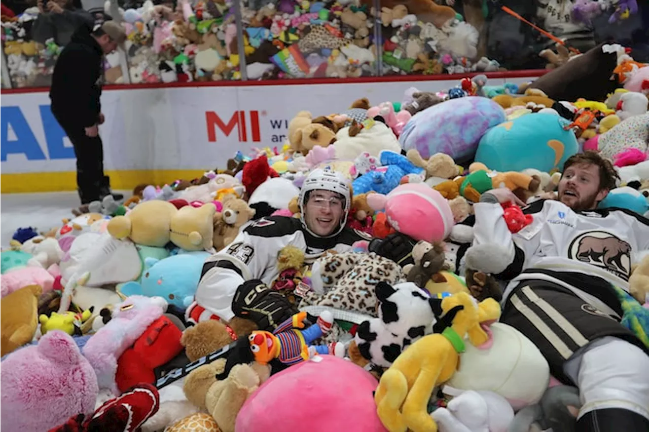 Hershey Bears Smash Teddy Bear Toss World Record