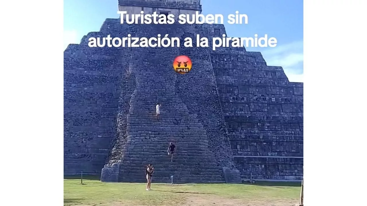 Turistas subieron al castillo de Kukulcán en Chichén Itzá pese a estar prohibido (Video)