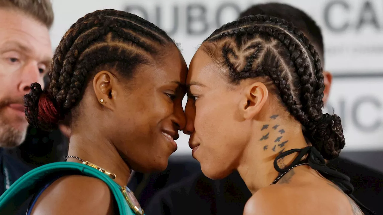 Caroline Dubois and Jessica Camara go nose-to-nose in weigh-in confrontation ahead of lightweight world title clash