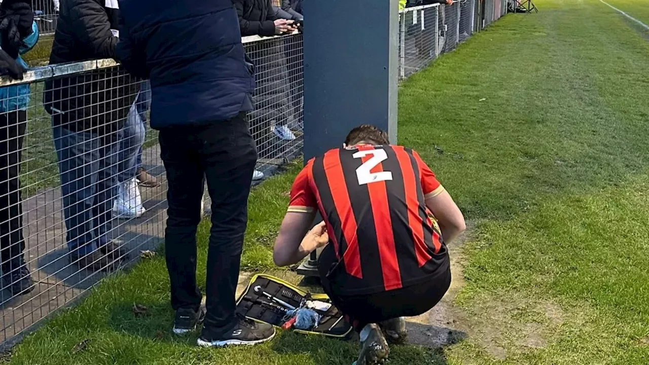 Footballer saves side’s fairytale cup run by fixing broken floodlight – then gets brutally trolled by away...