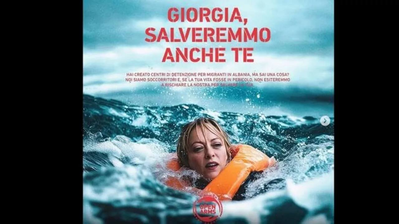 'Giorgia, salveremmo anche te': la campagna di Open Arms sui migranti con i leader mondiali trasformati in naufraghi