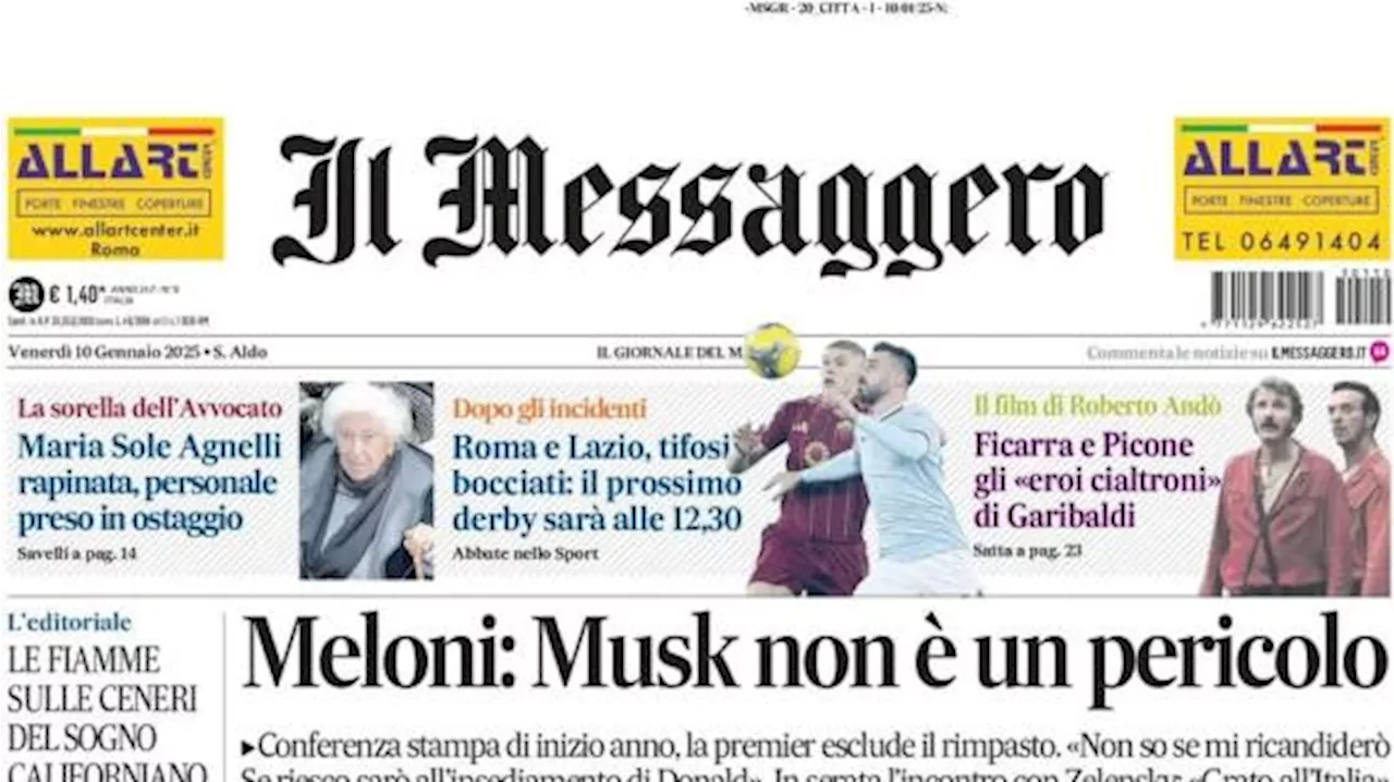 Il Messaggero: 'Roma e Lazio, tifosi bocciati: il prossimo derby sarà alle 12:30'