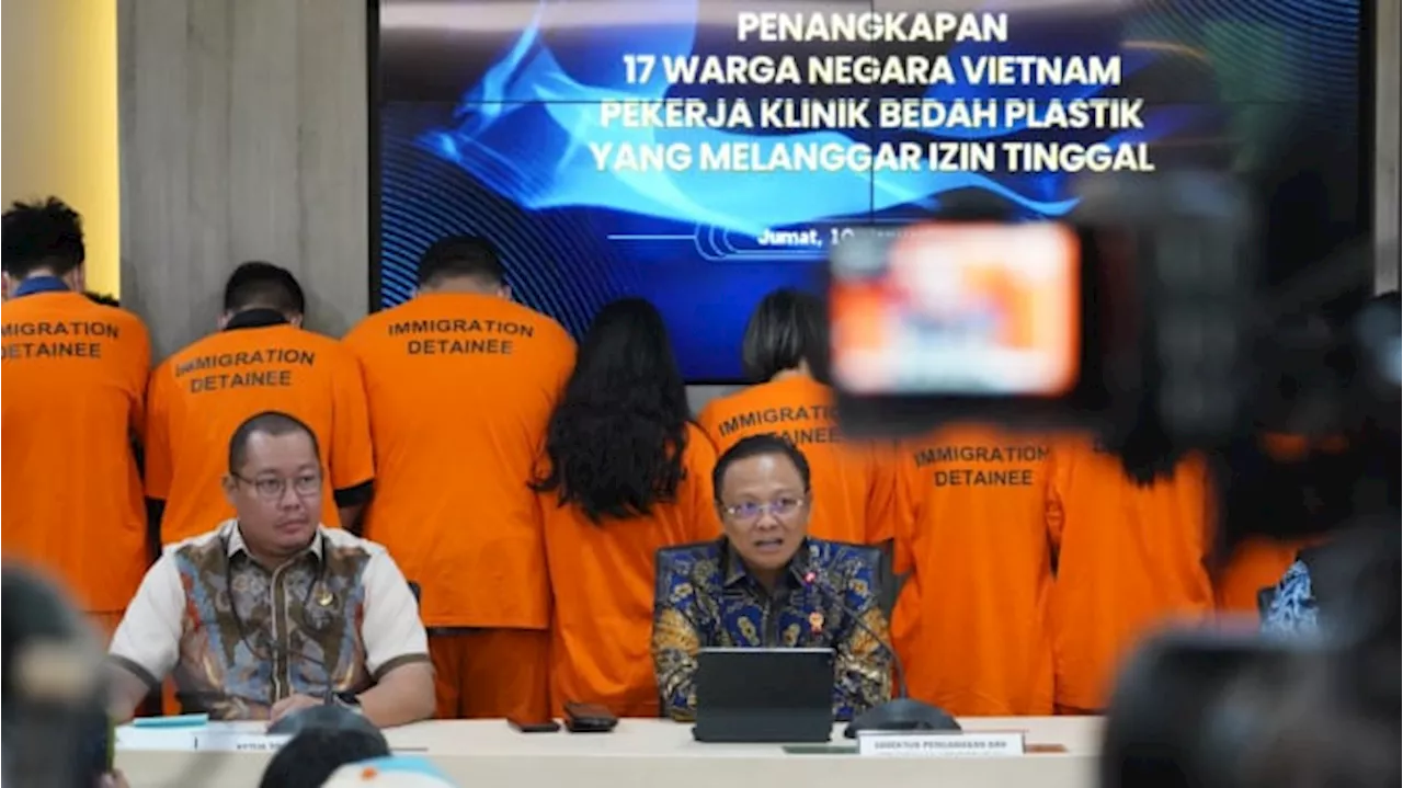 Ditjen Imigrasi Tangkap 17 WNA Asal Vietnam Buntut Buka Klinik Bedah Kecantikan di Pluit