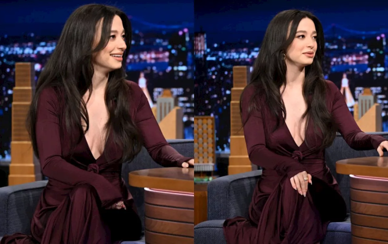 Madison Bailey Stuns in Burgundy Dress on 'The Tonight Show'