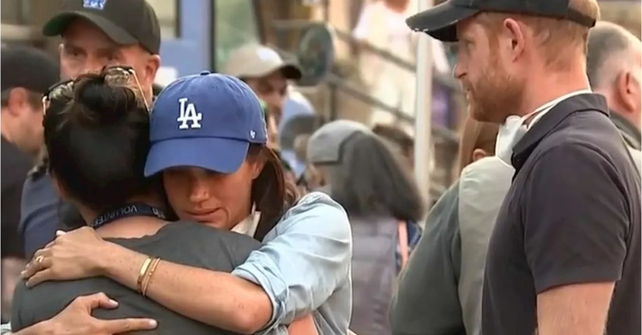 Prince Harry and Meghan make surprise appearance to comfort people affected by LA wildfires