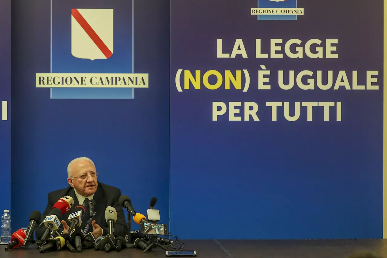 De Luca, battaglia contro il terzo mandato: 'Sarà una battaglia di civiltà'