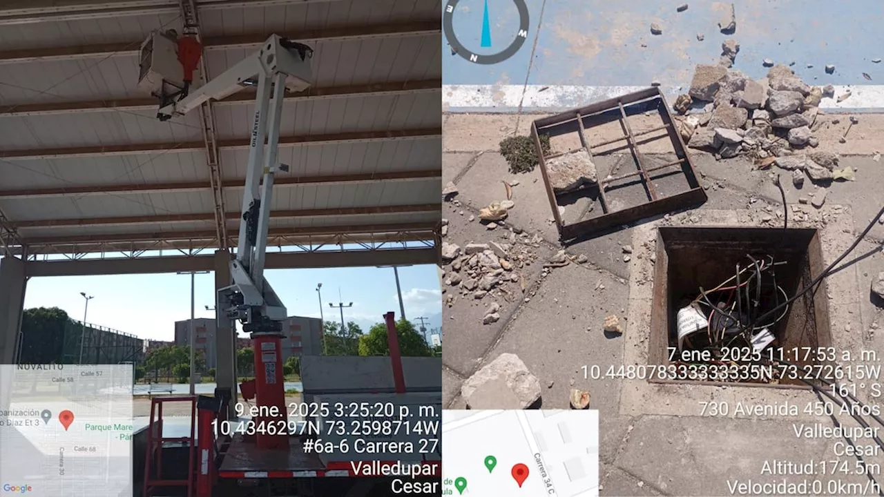 Denuncian vandalización del alumbrado público en parques ‘Sacúdete’ de Valledupar