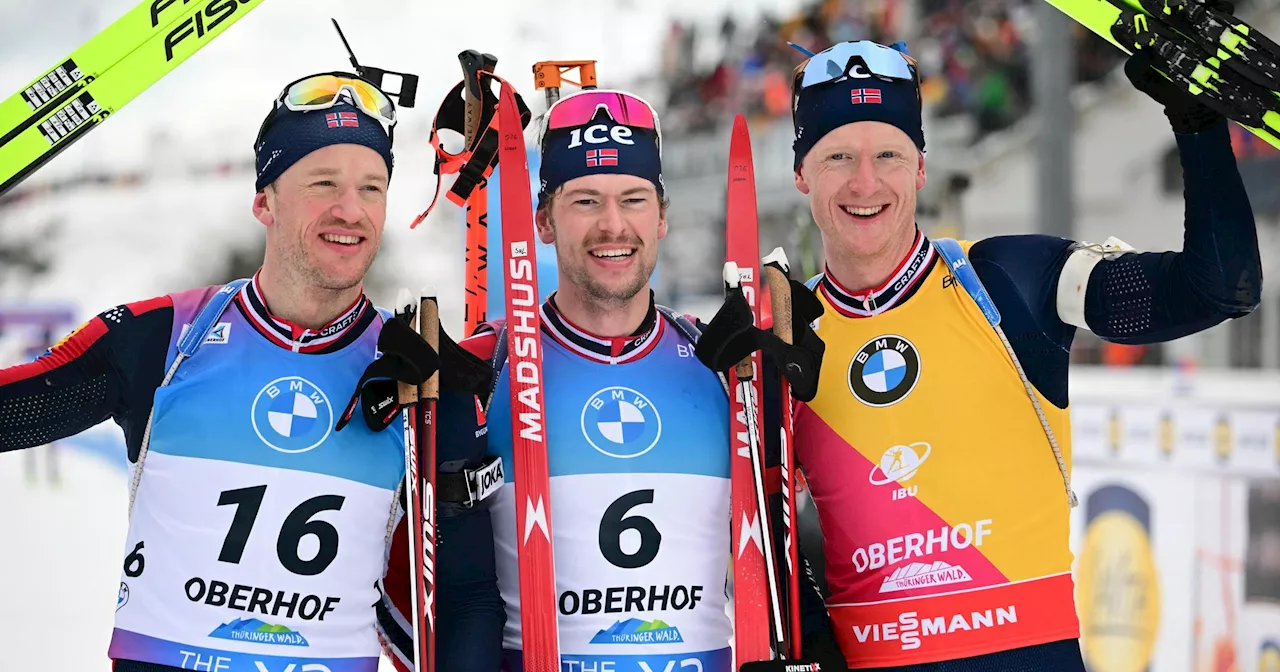 Triplé Norvégien à Oberhof: Laegreid s'impose en poursuite, Fillon-Maillet au pied du podium