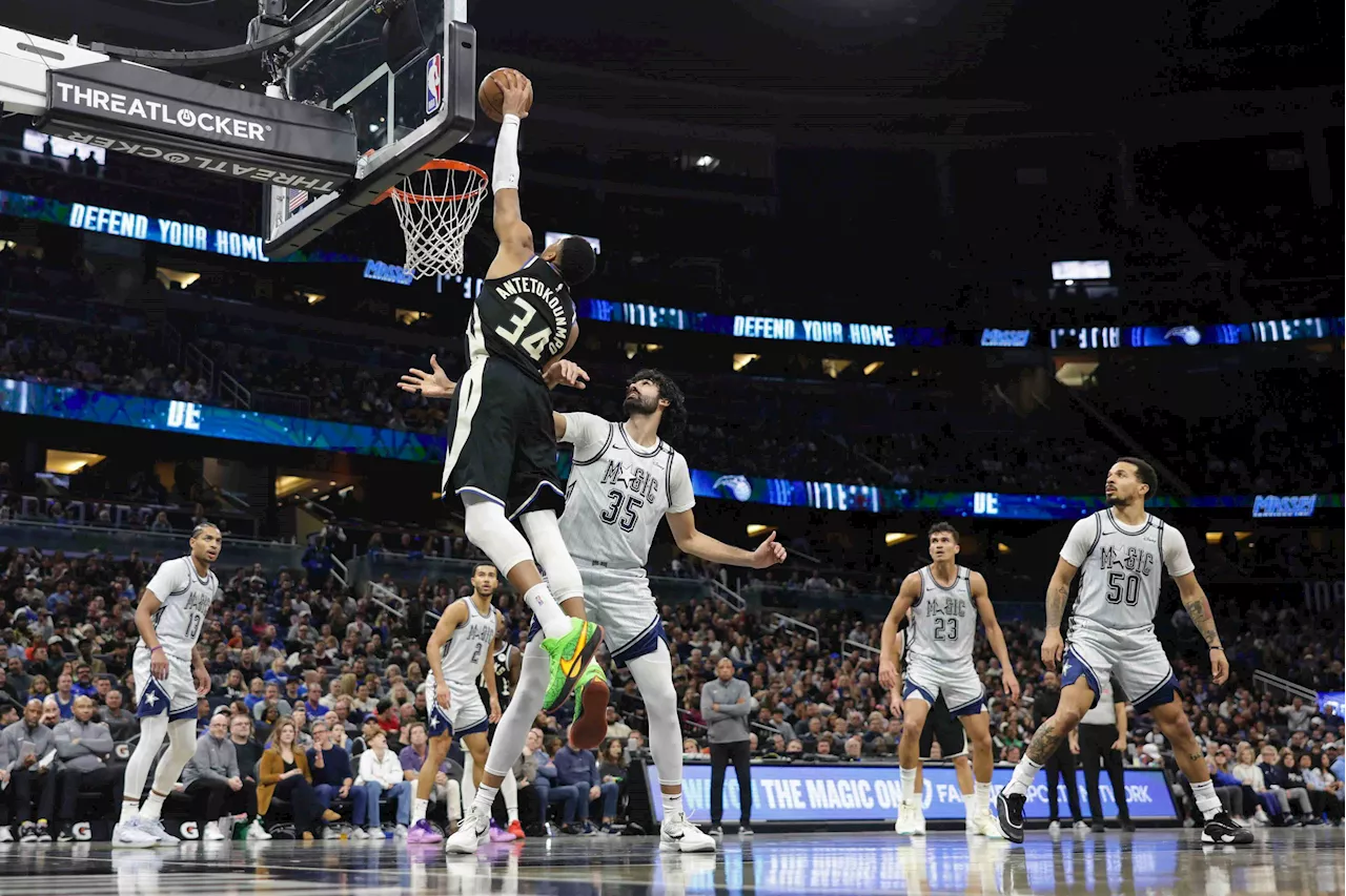 Antetokounmpo Powers Bucks to Third Straight Win over Magic