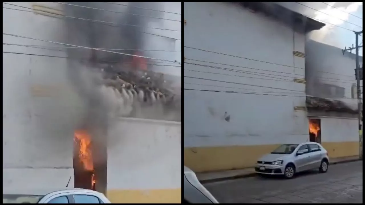 Incendio en la Iglesia de La Merced de Chiapas