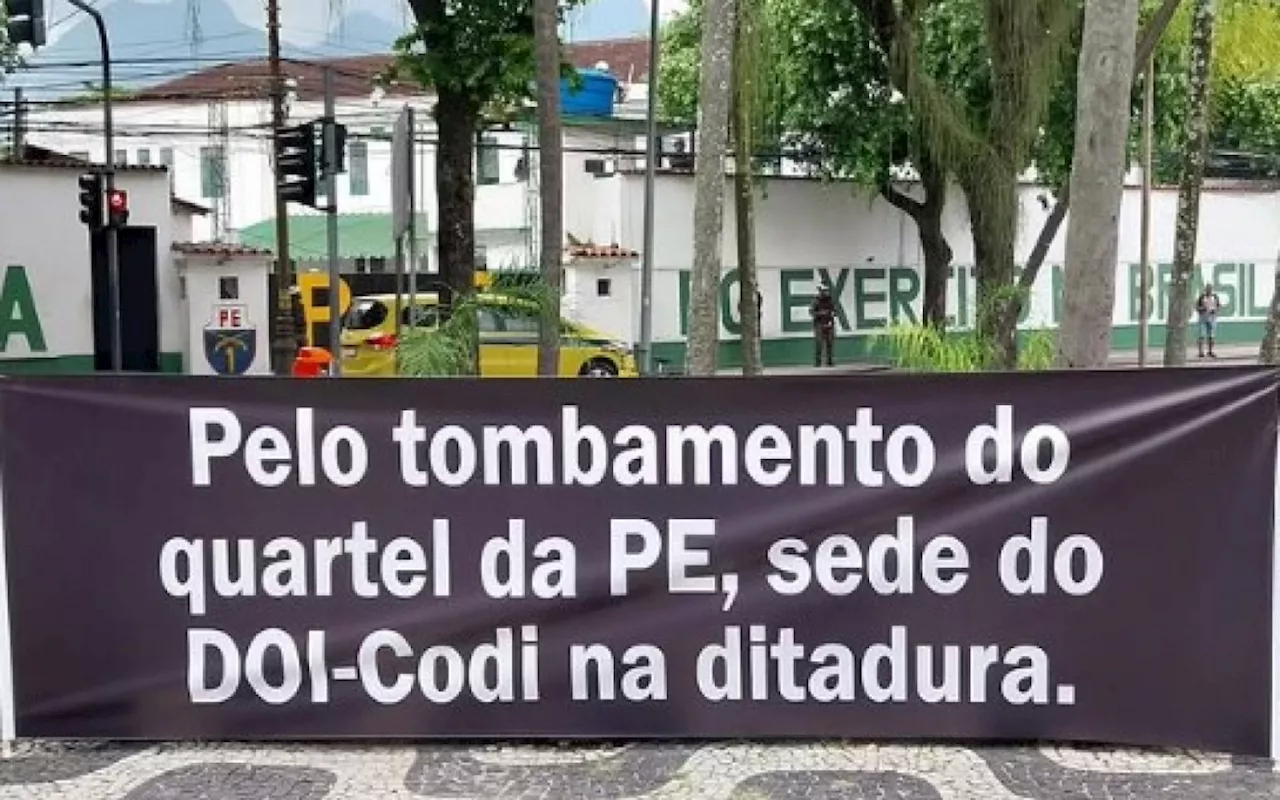 Manifestantes pedem tombamento de quartel onde Rubens Paiva desapareceu na Tijuca