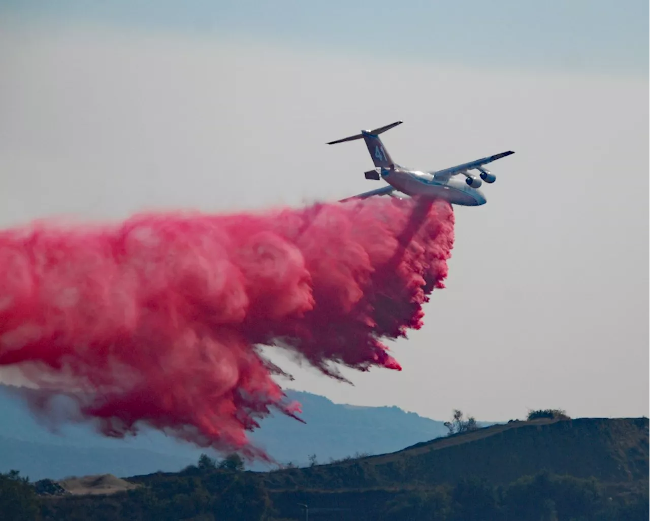 Water and fire retardant are part of the air battle against Southern California fires