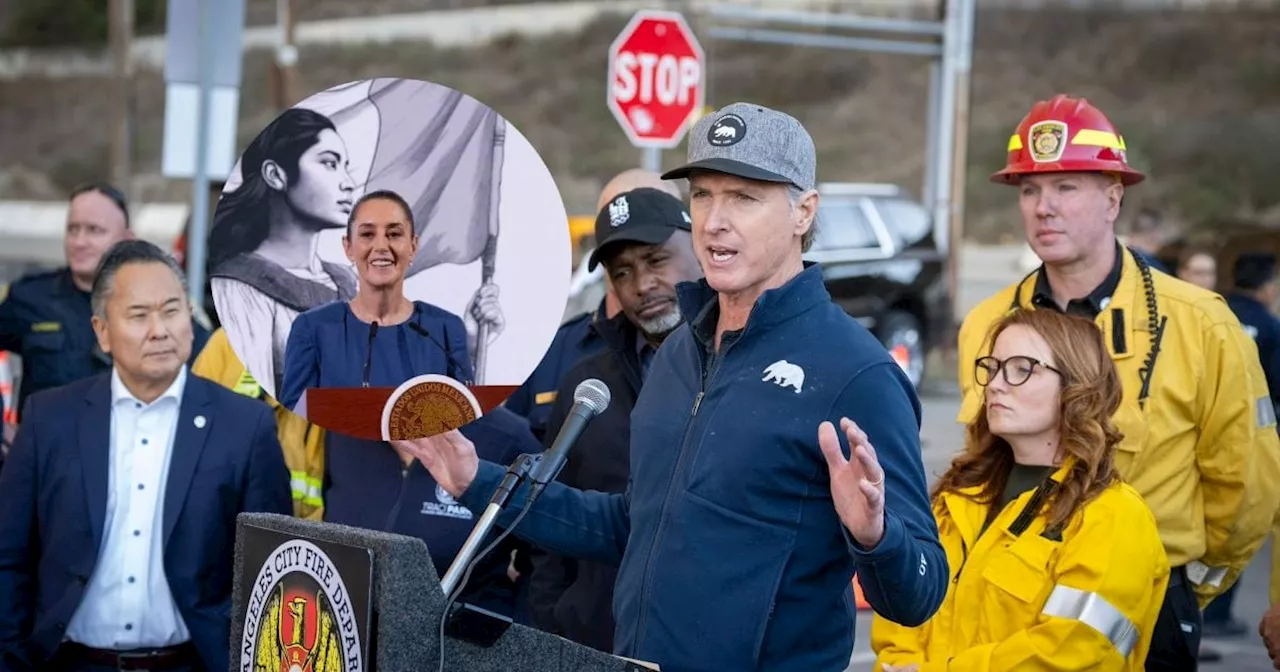 Incendios en Los Ángeles: gobernador de California agradece a Sheinbaum envío de apoyo