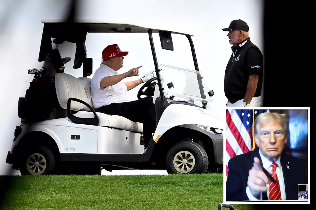 Unfazed Donald Trump gets in round of golf after teeing off on NY judge at hush-money sentencing