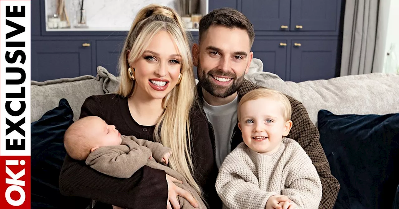 Hollyoaks' Jorgie Porter introduces newborn baby at home with fiancé