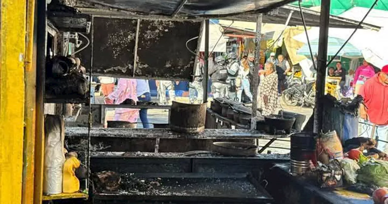 En un ‘flamazo’, Lupita perdió su negocio tras incendio en mercado de Salvatierra