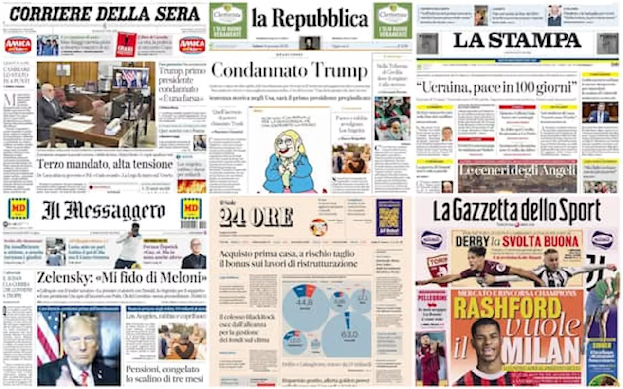 Le prime pagine dei quotidiani di oggi 11 gennaio: la rassegna stampa di Sky TG24