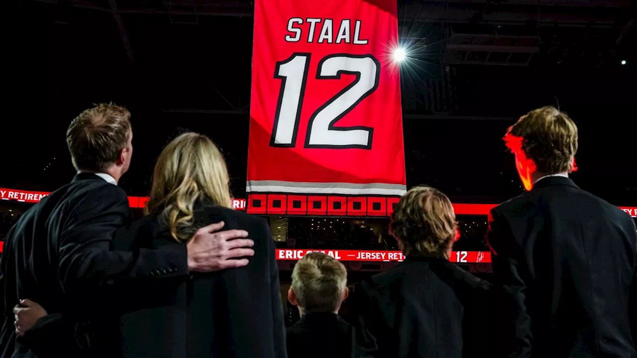 Eric Staal Joins Carolina Hurricanes' rafters