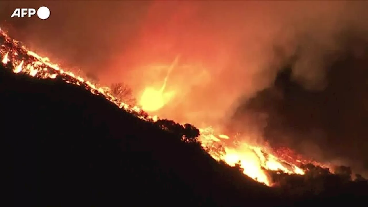 Incendi a Los Angeles, un tornado di fuoco nel Palisades Fire