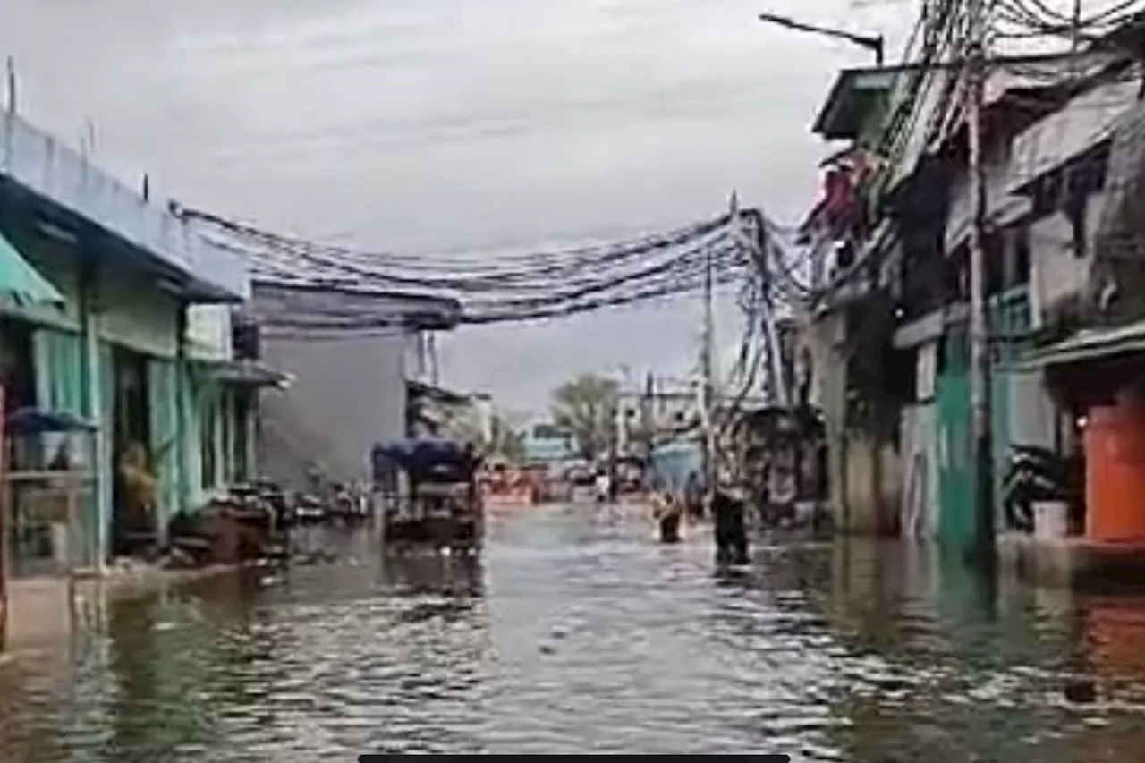 Banjir Rob Rendam Jalan dan Pemukiman Warga di Jakarta Utara