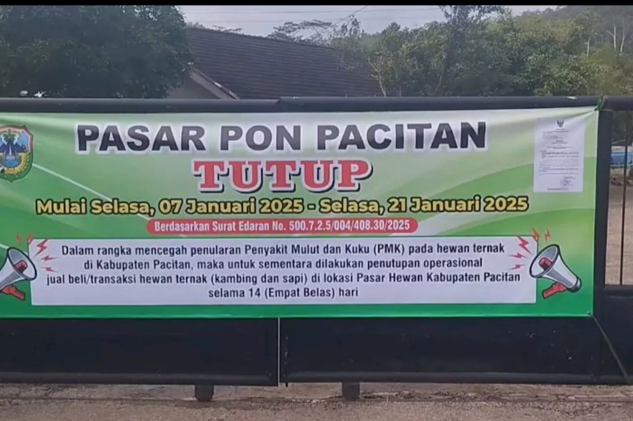 Pasar Hewan Pacitan Ditutup Dua Pekan cegah PMK