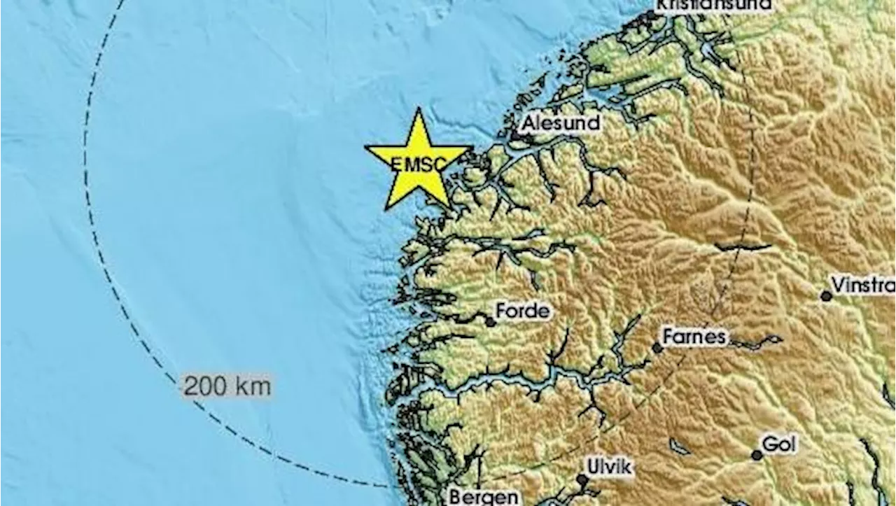 Jordskjelv med styrke på 4,5 vest for Herøy – rystelser i store områder på Vestlandet