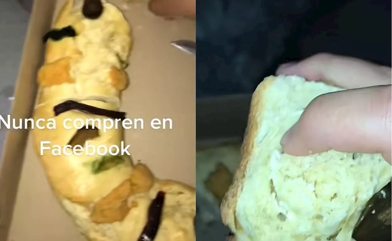 Acusan a panadería de vender Rosca de Reyes hecha de bolillo; se viraliza en TikTok