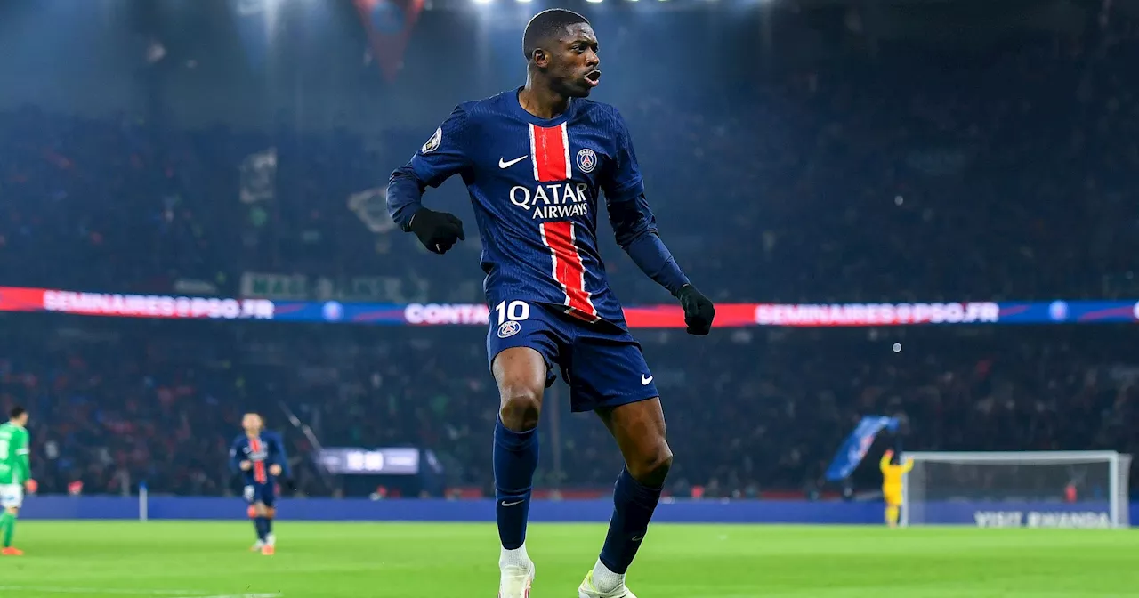 PSG S'impose face à Saint-Etienne grâce à un doublé Dembélé