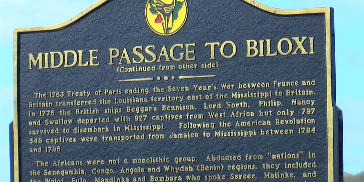 Middle Passage Marker unveiled in Biloxi, marking spot where first African slaves arrived