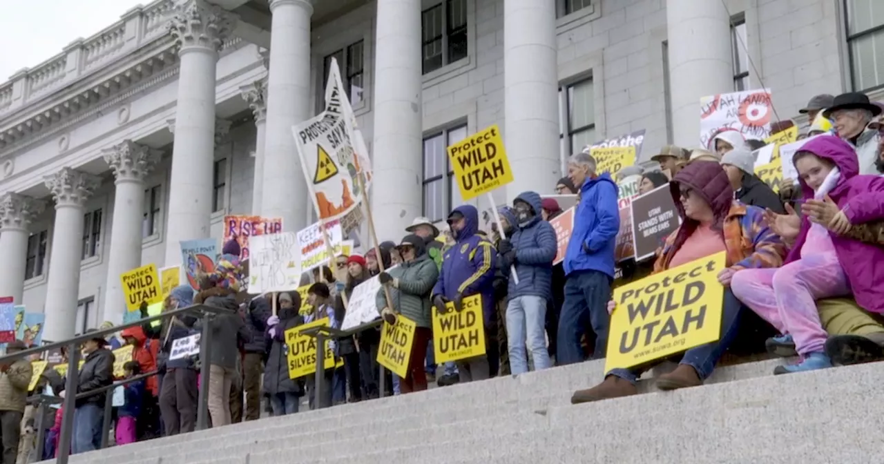 Rally at Capitol protests lawsuit seeking Utah public lands