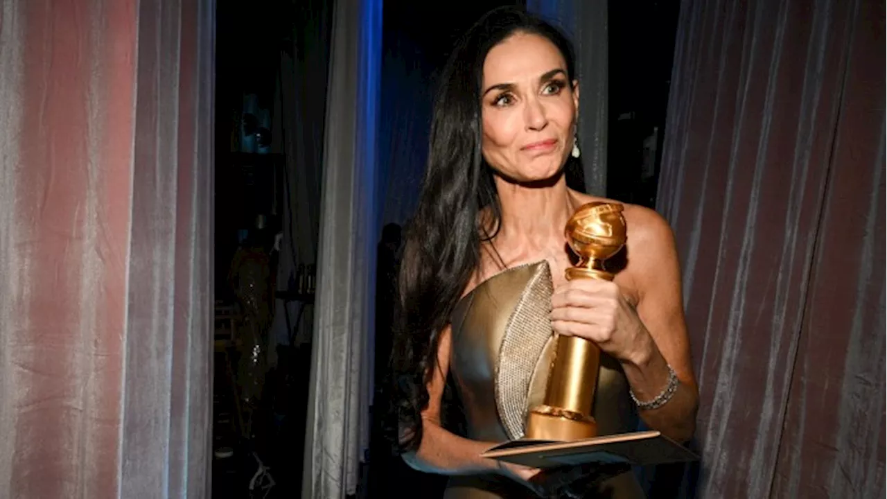 Demi Moore Wins Golden Globe for Role in Satire of Hollywood Beauty