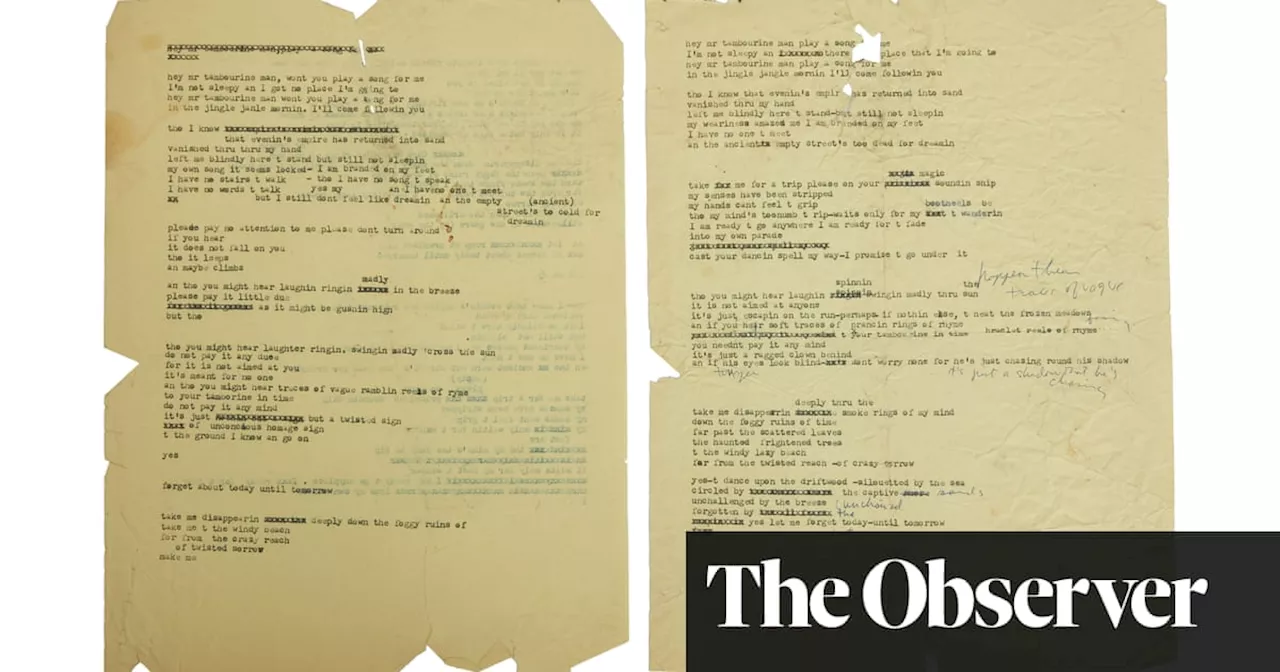 Dylan's 'Mr Tambourine Man' Drafts Found in Journalist's Archive