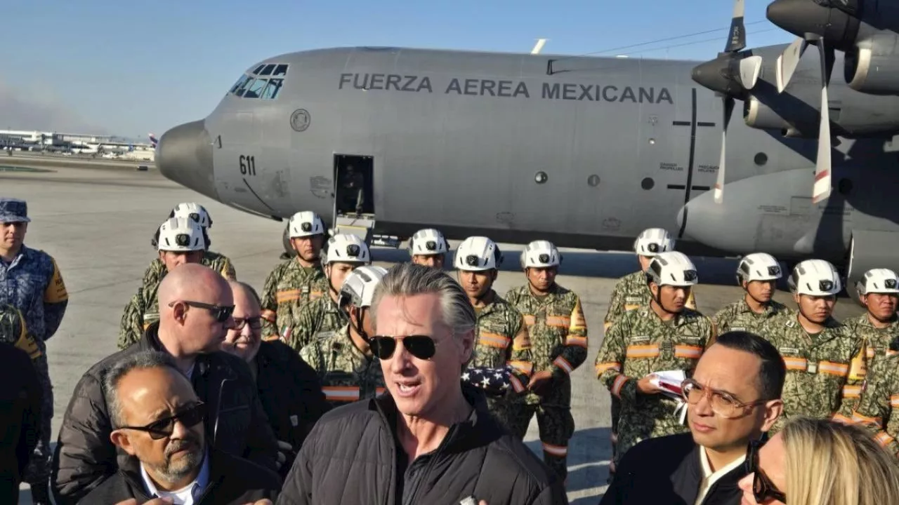 Arriba equipo de Bomberos de México a Los Ángeles: 'California está inmensamente agradecida'