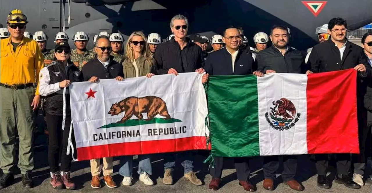 Gobernador de California, Gavin Newson, agradece apoyo de México contra incendios en Los Ángeles